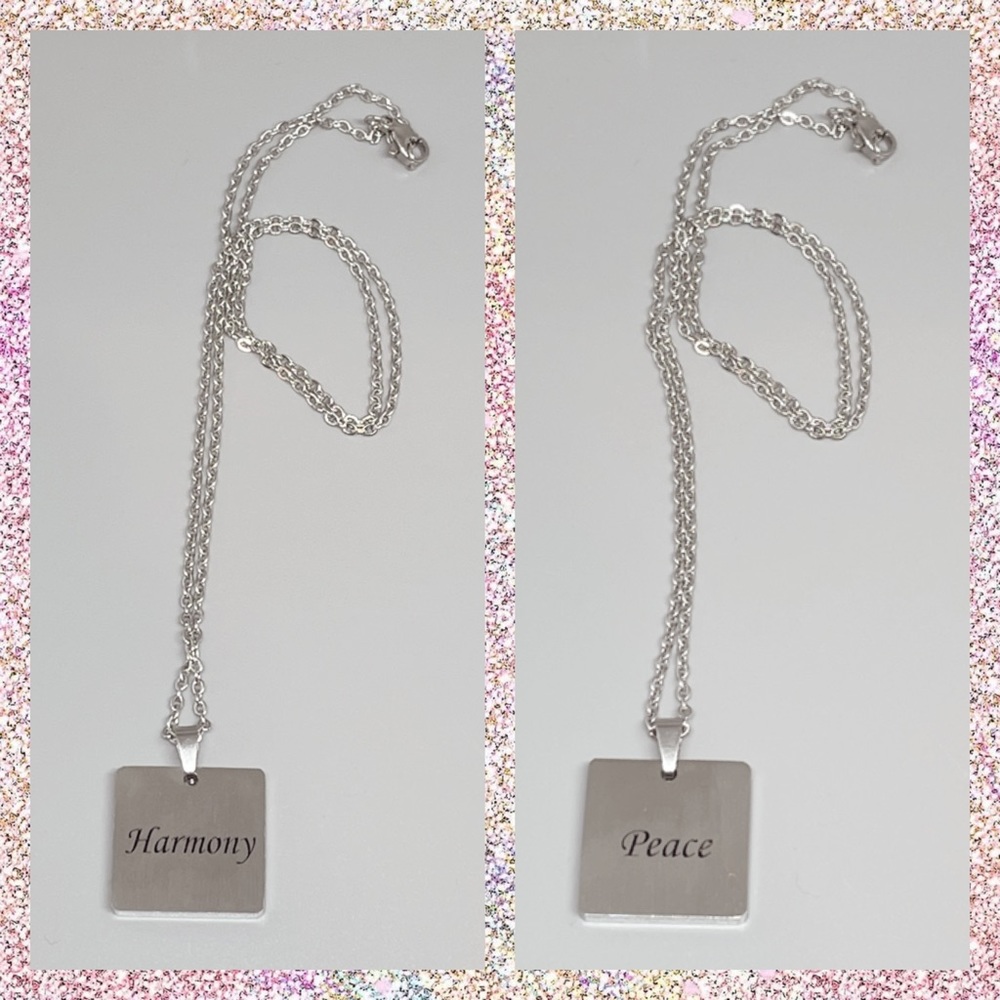 Double-Sided Inspirational Pendant Necklace